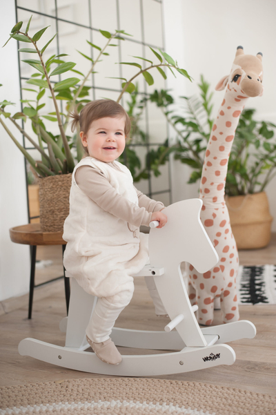 Thes gjumi për bebe Kenguru Gold Popcorn Fox, me këmbë, TOG 2, 6-24m, e bardhë
