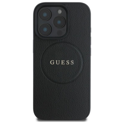 Kapotë telefoni Guess PU Grained Classic Logo, për iPhone 16 Pro Max, e zezë