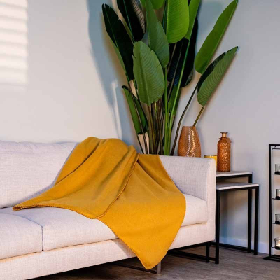 Batanije fleece, 170x130 cm, portokalli