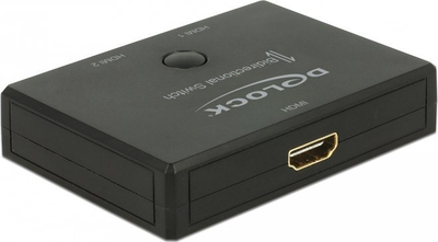 Switch HDMI Delock 2 në 1, bidireksional, 4K 60Hz, i zi