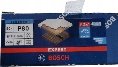 Disqe rërues Bosch Expert C470 Red Wood Top 150mm, granulë 80g, paketa 50 copë