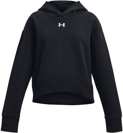 Bluzë me kapuç Under Armour Rival Fleece Crop, për vajza, e zezë