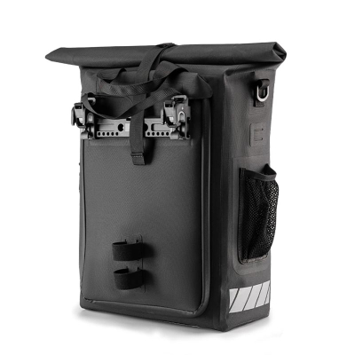 Çantë biçiklete Rockbros Pannier, 13.5‑18L, që s’e kap uji, e zezë