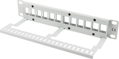 Patch panel Lanberg PPKS-9112-S, 1U 10\", 12 porta keystone, gri