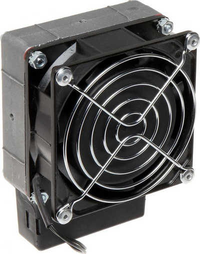 Ngrohës me ventilator Delta HVL-031, 100W, për shinë DIN TS-35, i zi