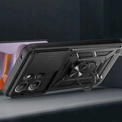 Кутија за телефон Tech-Protect Camshield Pro Motorola Moto G15, прстен 360°, заштита за камера, црна