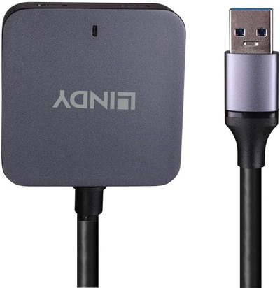 Hub USB Lindy 10m, USB 3.0, 4 porta, gri