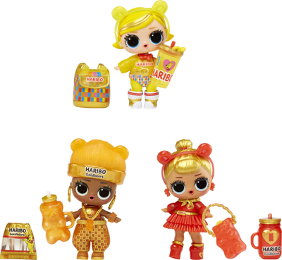 Set kukulla L.O.L. Surprise Mini Sweets Haribo Goldbears, 3 kukulla, me aksesorë, shumëngjyrësh