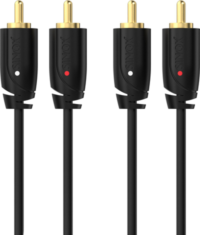 Kabllo audio Sinox SXA04201, RCA stereo, 1m, e zezë