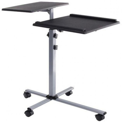 Karrocë universale Techly, për laptop ose projektor, lartësi e rregullueshme 77-87cm, e zezë