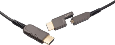 Kabllo HDMI MicroConnect Premium Optike A në D, HDMI 2.0, me adapter A në A, e zezë