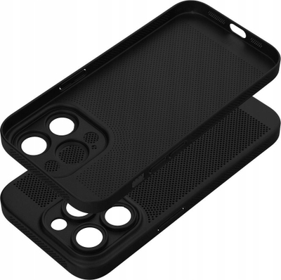 Mbulesë telefoni Breezy Case për Xiaomi Redmi Note 12 Pro Plus 5G, plastike, me dizajn me vrima, e zezë