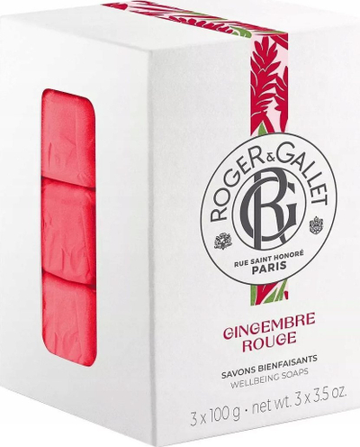 Sapun trupi Roger & Gallet Gingembre Rouge, set me 3 copa, 3 x 100 g, i kuq