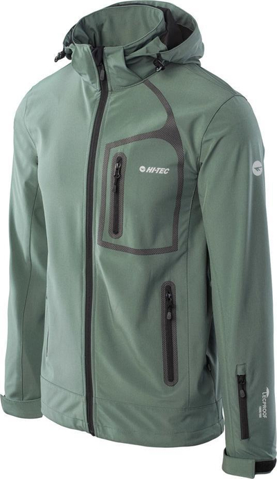 Xhaketë softshell Hi-Tec Nils, për meshkuj, e papërshkueshme nga uji, madhësia L, jeshile e errët