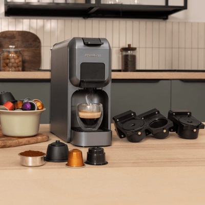 Makina kafe espresso Cecotec Freestyle Compact, 1350W, multi kapsula, e zezë