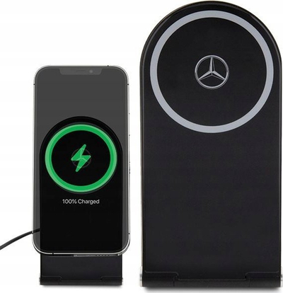 Karikues pa tel Mercedes Silver Stars MagSafe Foldable 2in1, 15W, i zi