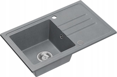 Lavaman kuzhine QUADRON BEN 111, granit 70x44x17.5 cm, set me rubinet MAGGIE, gri