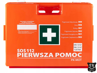 Kuti e parë ndihme PK-MOT K-20, DIN 13164 13157, portokalli