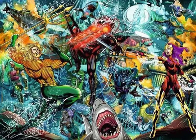 Puzzle Ravensburger DC Collector's Edition Aquaman, 1000 copë, shumëngjyrësh