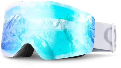 Syze bore Qunature Ski Goggles, mbrojtje UV400, anti fog, të zeza