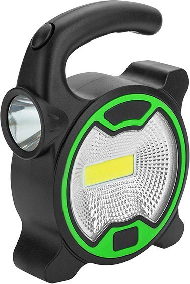 Llambë pune LED Vergionic COB, portative, me dorezë, e zezë me jeshile