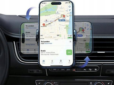Mbajtëse telefoni për makinë Usams Rotating Holder ZJ77ZJ01, për grilë ajri, rrotulluese, e zezë