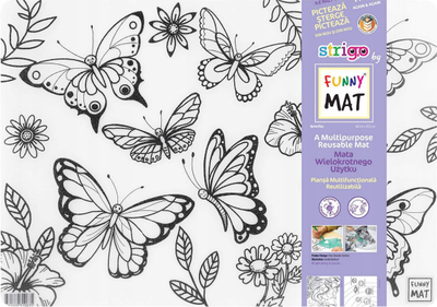 Nënshtrat ngjyrosës Funny Mat Butterflies, për kalamaj, shumëngjyrësh