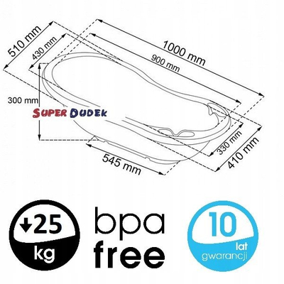 Vaskë bebe Keeeper Vanika, 100 cm, PVC, Seversk Blue