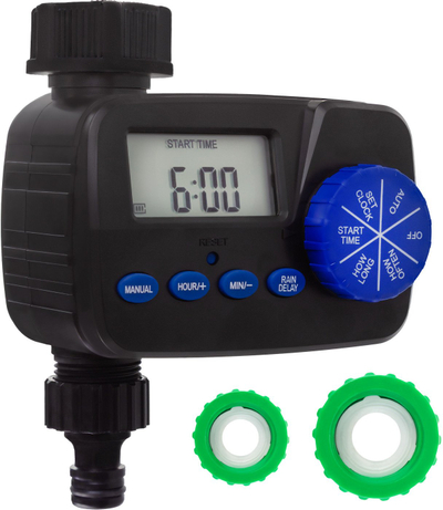 Kompjuter ujitjeje Greenblue GB390, programim elektronik, me bateri AA, i zi