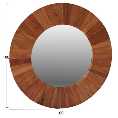 Pasqyrë muri druri i ricikluar Φ100 cm (HM7726)