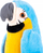 Lodër pelushi papagall Talking Parrot, interaktive, që përsërit zërin, blu e verdhë