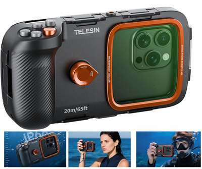 Kuti mbrojtëse telefoni Telesin P4-WTP-06, IP68, deri 20 m, me Bluetooth, e zezë