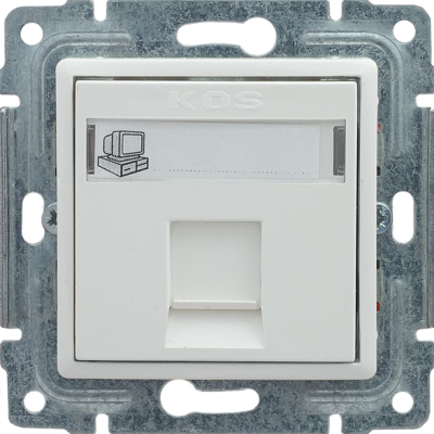 Prizë kompjuterike KOS Vena, RJ45 Cat 5E, me etiketë, e bardhë