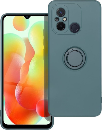 Kapak Forcell për Xiaomi Redmi 12C, silikon, me unazë mbajtëse, jeshile mat