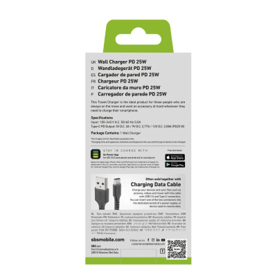 Karikues muri SBS TETR1CPD25, 25W, USB C Power Delivery, i zi