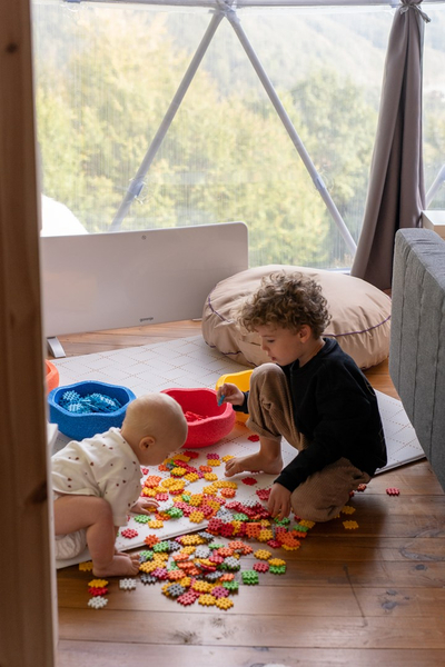 Set ndërtimi ECR4Kids Mini Waffle Blocks, 300 copë, shumëngjyrëshe
