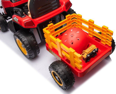 Traktor elektrik për lojë BBH-030, 88x51x35cm, me rimorkio, i kuq