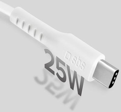 Kabllo USB C SBS TECABLETCC10W, USB 2.0, 25W 1m, e bardhë