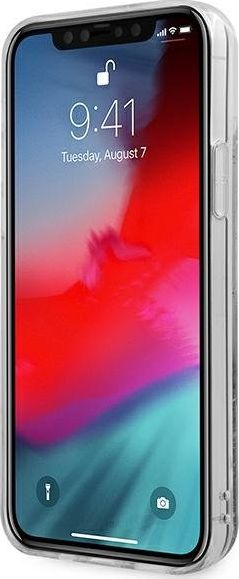 Mbulesë telefoni Guess Hard Cover 4G Big Liquid Glitter, për iPhone 12 12 Pro, e artë