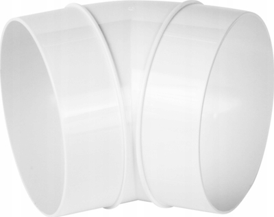 Bërryl ventilimi PVC, 125mm, 45°, i bardhë