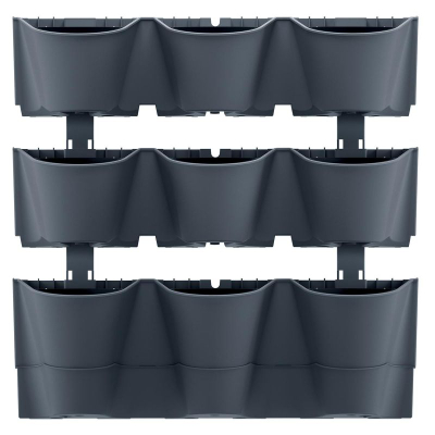 Kopsht vertikal muri Prosperplast CASCADE WALL, me sistem ujitje, plastik, antracit