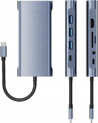 Adapter USB C Bounn 11 in 1, HDMI 4K, RJ45 1000Mbps, gri