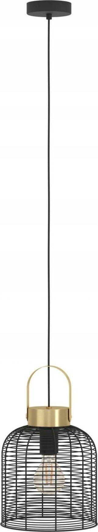 Llampë varëse EGLO Roundham, 22 cm, E27, e zezë me ari