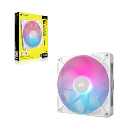 Ventilator CORSAIR ICUE LINK RX140 RGB, 140mm PWM, i bardhë