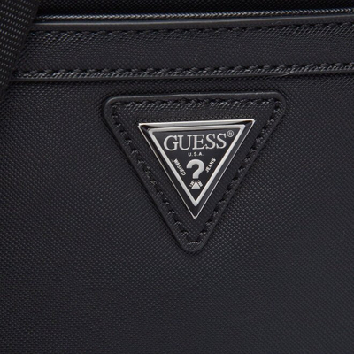 Ткаена торба Guess Certosa за мажи, со раменски ремен, црна