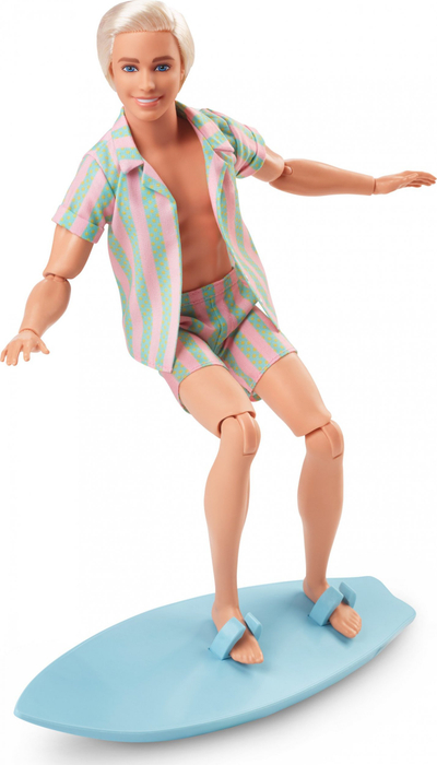 Kukull Barbie The Movie Ken, set plazhi, dërrasë sërfi, shumëngjyrëshe