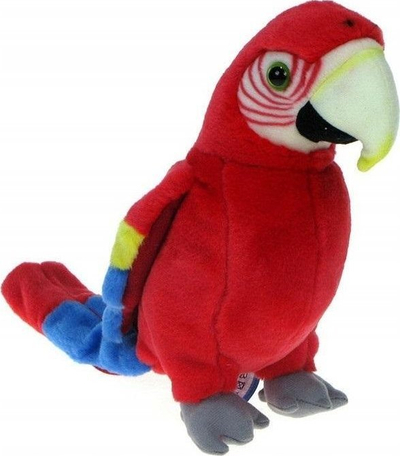 Lodër pelushi Dubi Red Parrot, 25cm, e kuqe