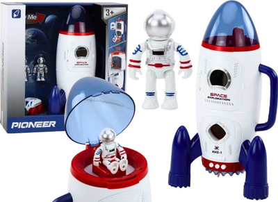 Lodër raketë Pioneer KHZ 1, figurë astronaut, me drita edhe tinguj, e bardhë