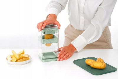 Prerëse patatesh Brabantia Tasty+, tehe të zëvendësueshme, plastike Tritan, jeshile