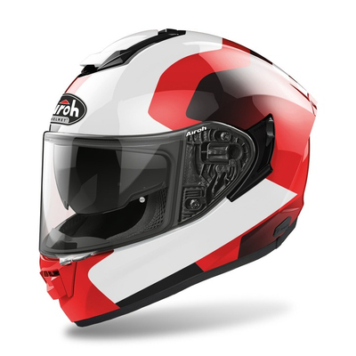 Kaska moto AIROH ST.501 Dock, modulare, madhësia XXL, e kuqe me shkëlqim